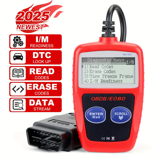 MS309 OBD2 Scanner – Check Engine Code Reader & Reset Tool