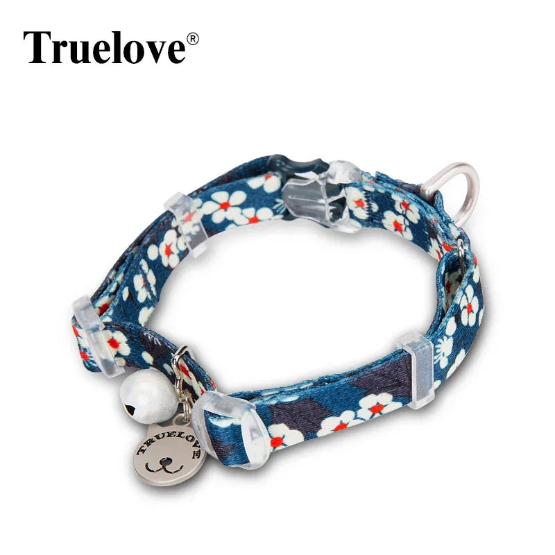 Truelove Floral Pet Collar with Bell & Nameplate – TLC5312 Peaceful Pleasures Health and Wellness