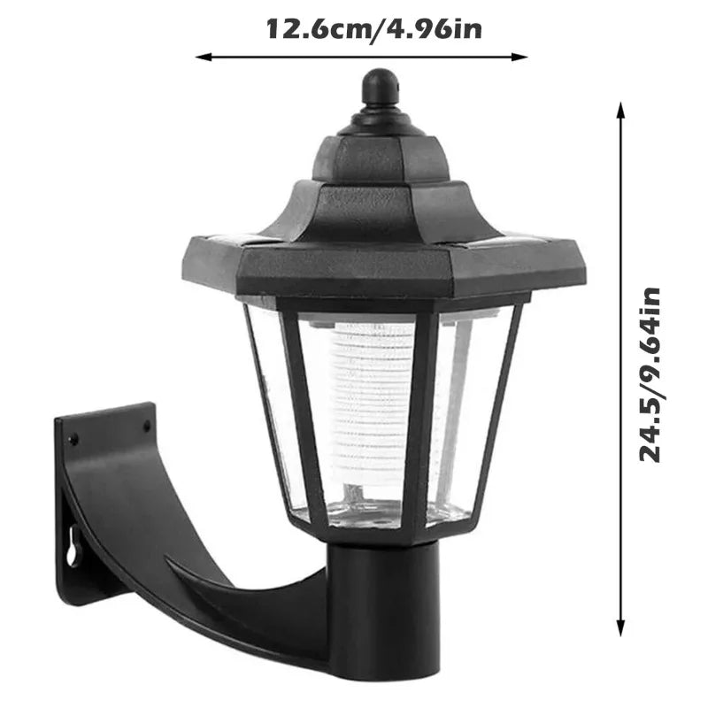 Solar Retro Hexagonal Lantern – Waterproof Garden Wall Light