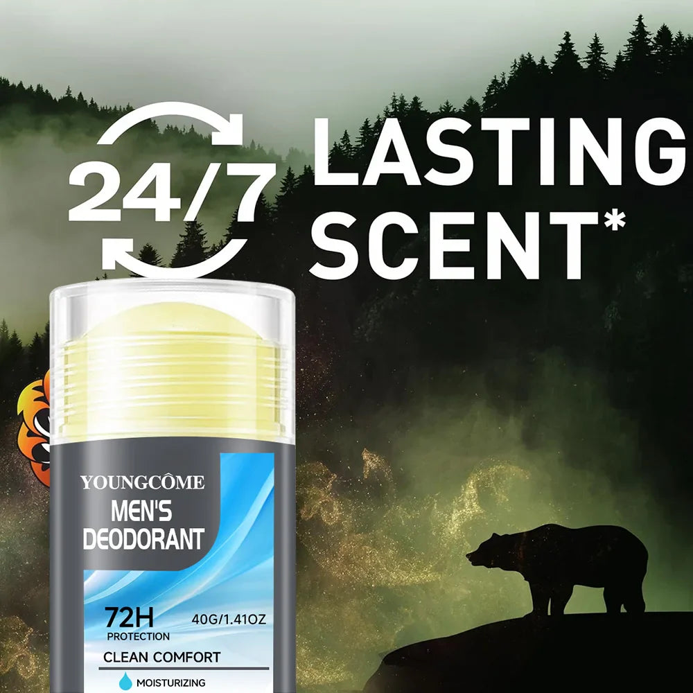 YOUNGCOME Men's Natural Deodorant Stick – Lasting Freshness 40g