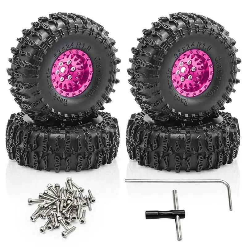 RC Crawler Rubber Wheel Tires 4PCS | 1/18 TRX4M & 1/24 SCX24