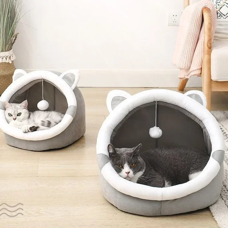 Self-Warming Cat Tent Cave Bed – Foldable & Washable Pet Hut