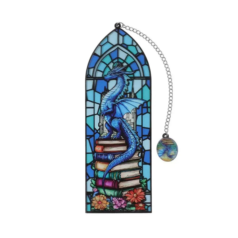 Vintage Stained Glass Dragon Bookmark Fourth Wing Fantasy Stationery Book Lover Gifts Reading Book Accessories Peaceful Pleasures Health and Wellness C
