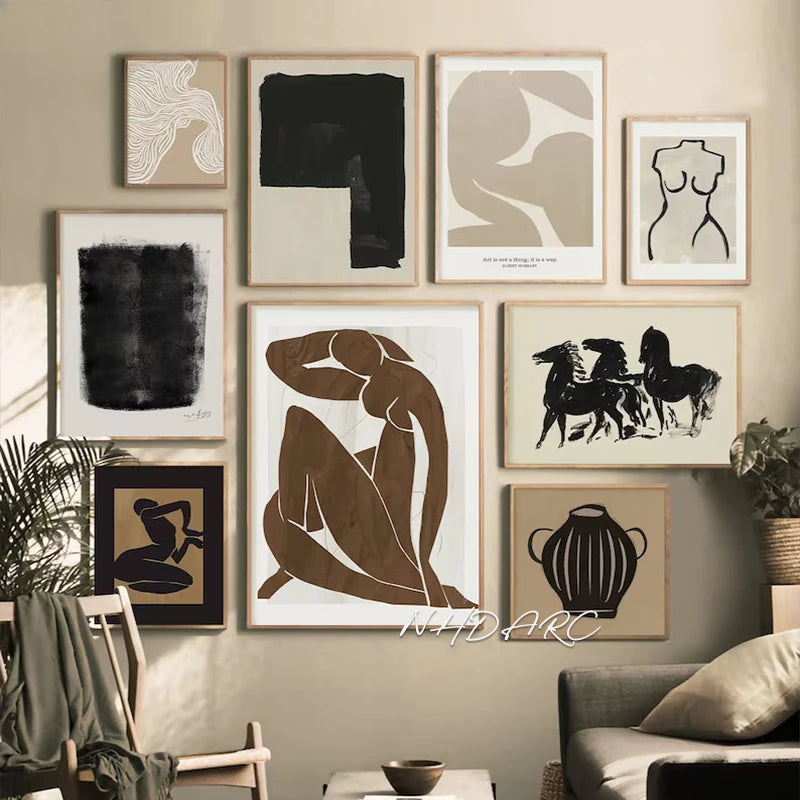 Scandinavian Minimalist Wall Art Modern Classic Vintage Wall Art Fashionable Woman Poster Print Home Bedroom Living Room Decor Peaceful Pleasures Health and Wellness