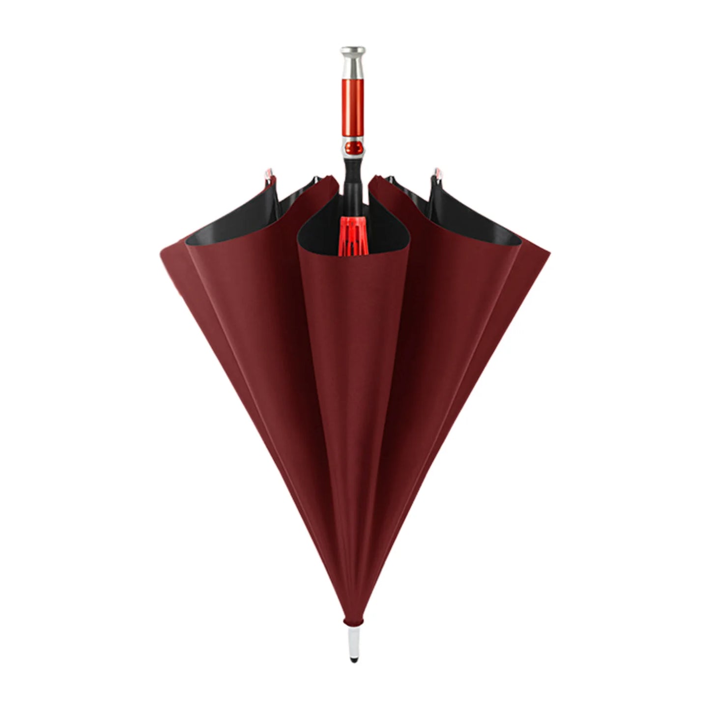 Straight Handle Automatic Umbrellas Double Layer Sun Protection Business Umbrellas Lightweight Long Handle Thickened Umbrellas Peaceful Pleasures Health and Wellness Upgrade Wine Red