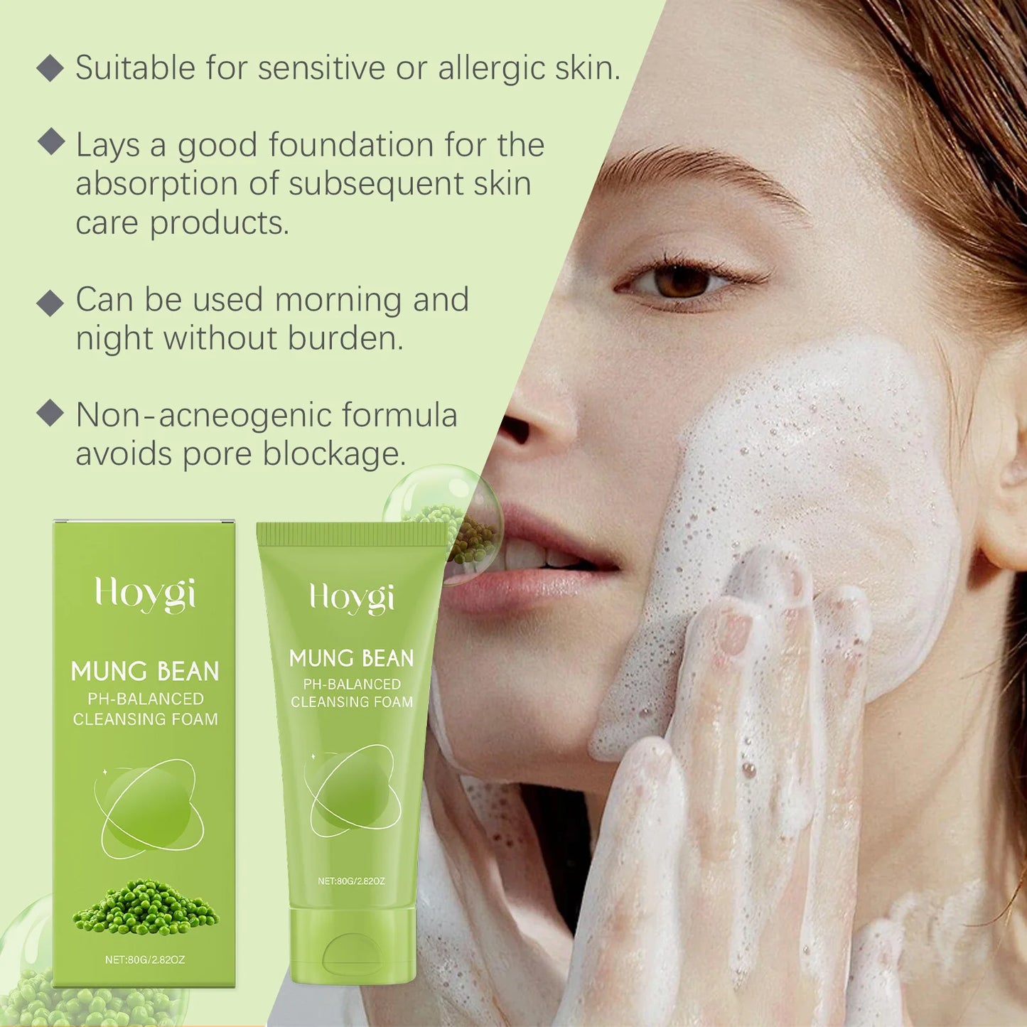 Mung Bean pH-Balanced Foaming Cleanser – Gentle & Hydrating