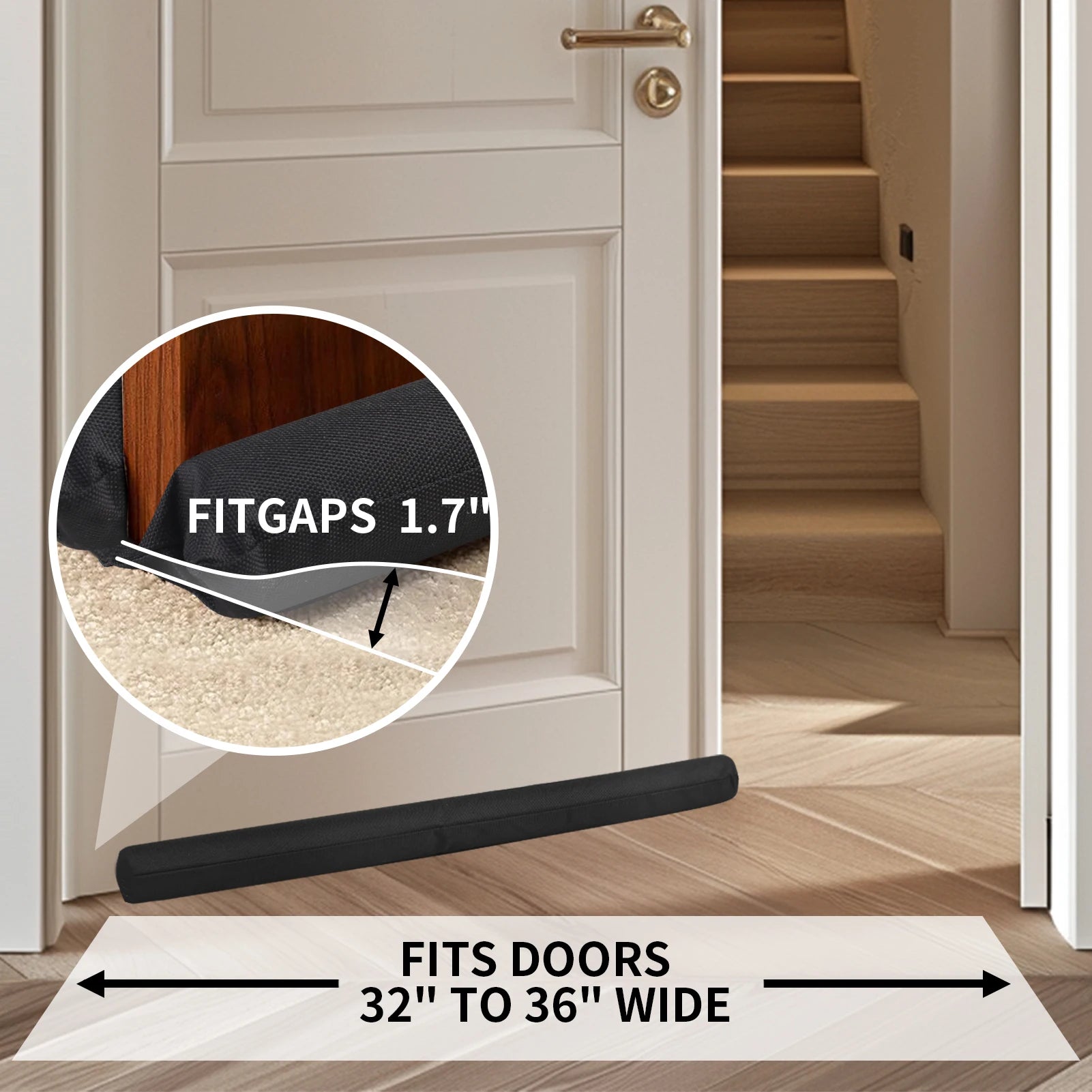 1x Windproof Seal Strip Draught Excluder Stopper for Door Bottom Guard Double Protector Adjustable Dustproof Blocker Gap Sealer Peaceful Pleasures Health and Wellness