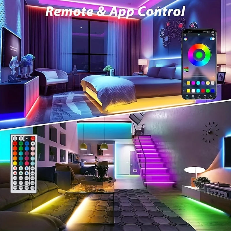 RGB LED Strip Lights Music Sync App Remote Control – RUNTOIN