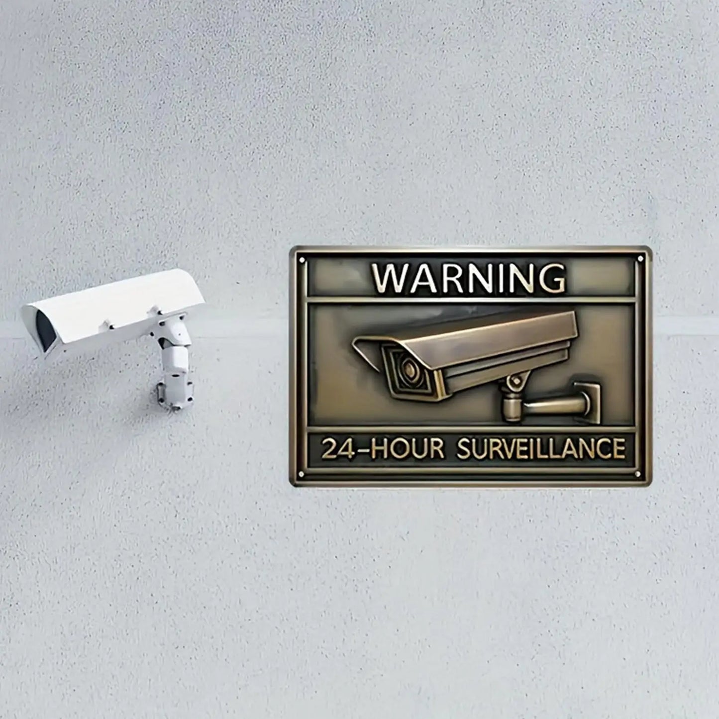 Vintage Metal CCTV Camera Warning Sign – Indoor & Outdoor
