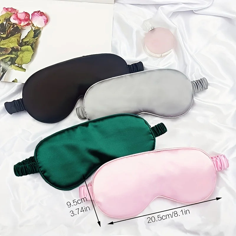 Double-Sided Imitation Silk Sleep Eye Mask, Blackout Eye Mask, Elastic Strap, Travel Nap Eye Mask, Eye Protection Peaceful Pleasures Health and Wellness