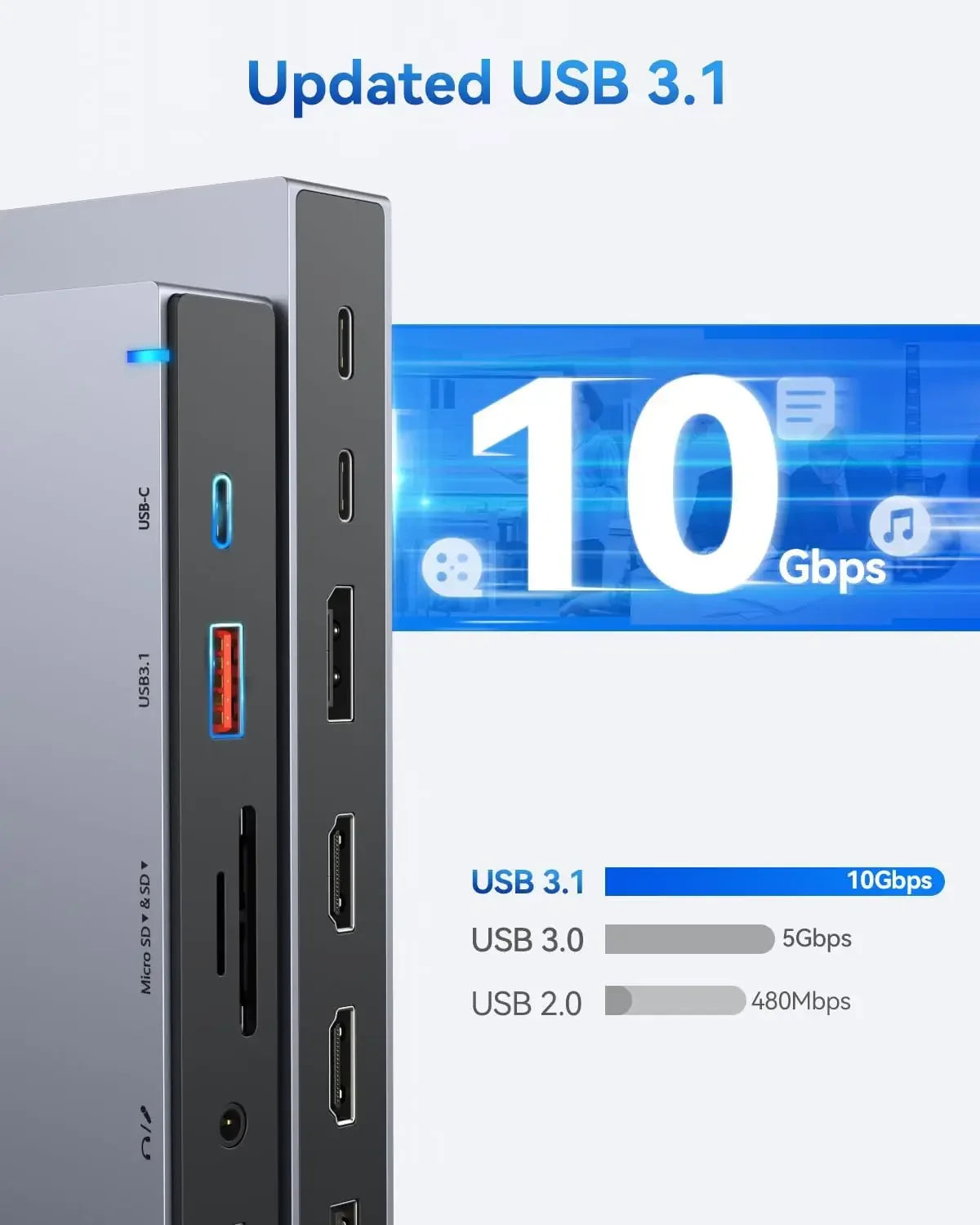 15-in-1 USB-C Docking Station with 100W PD, Dual 4K HDMI, DisplayPort, Gigabit Ethernet for Laptops Peaceful Pleasures Health and Wellness