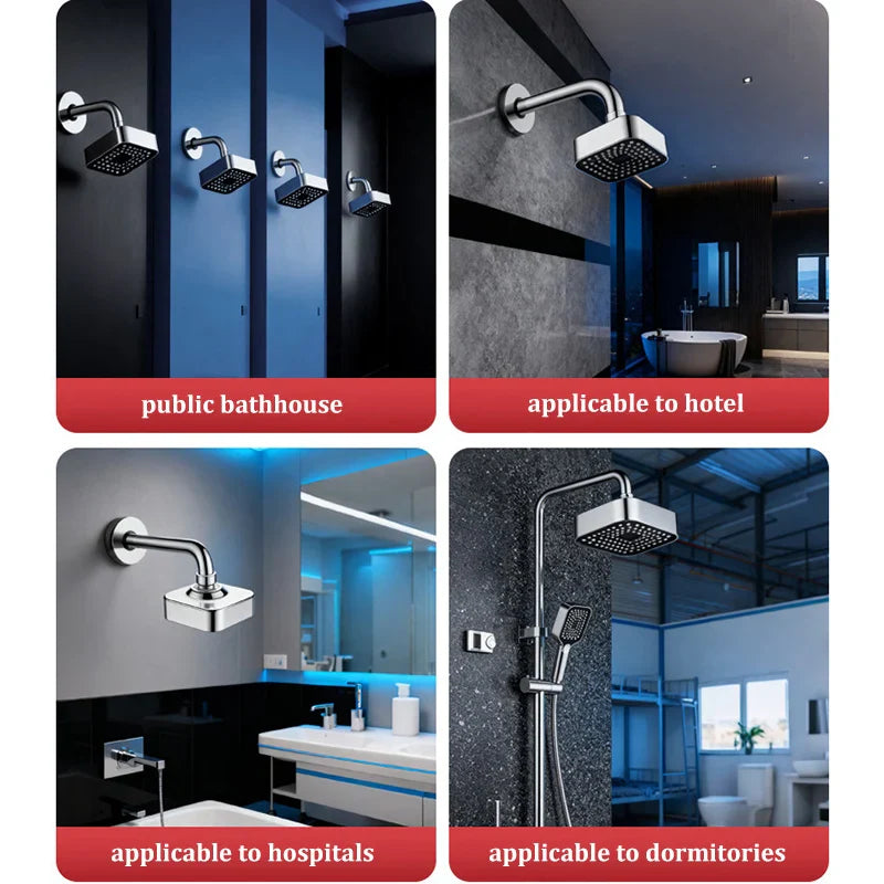 4" Square Rain Shower Head – Water-Saving Removable Sprayer