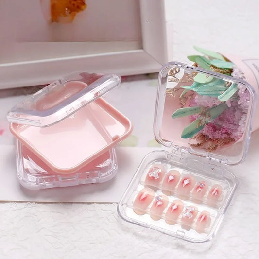 10 Pieces Empty Nail Boxes For Packaging Square Shape Box Wholesale Nail Tips Press On Nail Packaging Case Small Business Peaceful Pleasures Health and Wellness