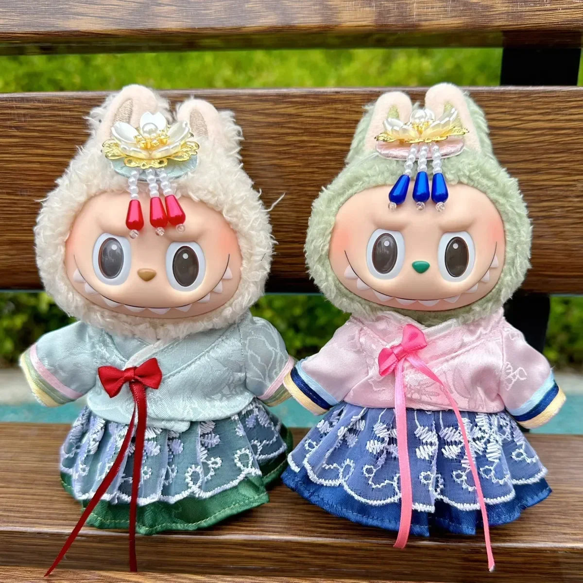 For Labubu I II III Dolls Clothes for Korean Traditional Dress Hanbok Outfit Doll Accessories National Costumes Suit Peaceful Pleasures Health and Wellness