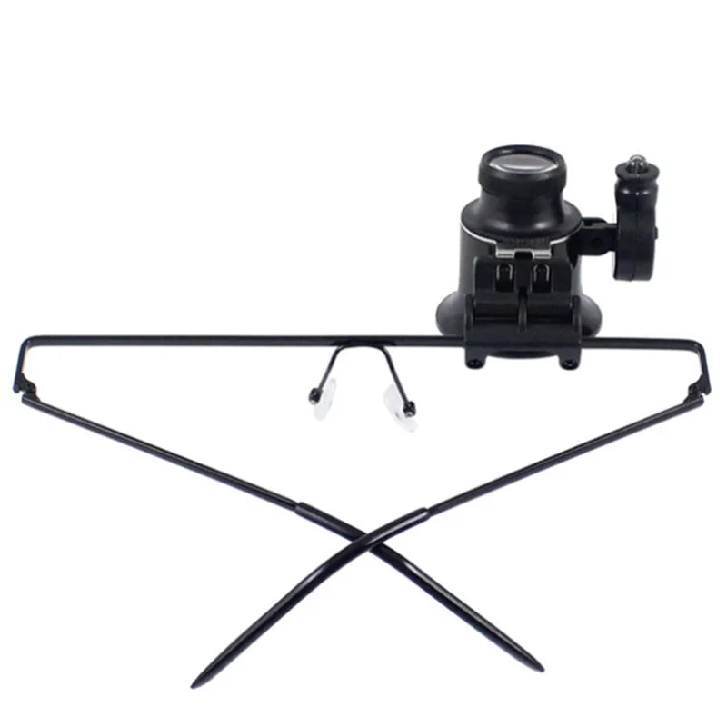 Headband 20X Magnifier Loupe Head Magnifying Glass Lens Jewelry Watch Repair Watchmaker Magnifier With 1 LED Light Peaceful Pleasures Health and Wellness
