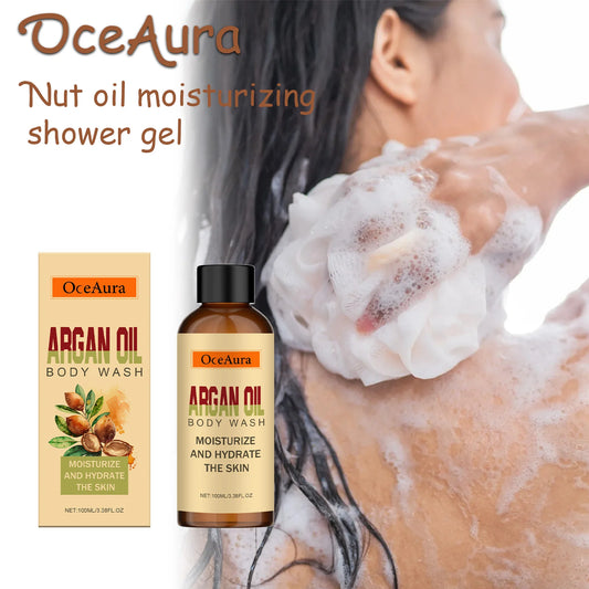 OceAura Nut Oil Body Wash – Hydrating Moroccan Shower Gel Moisturizing Body Wash Peaceful Pleasures Health and Wellness