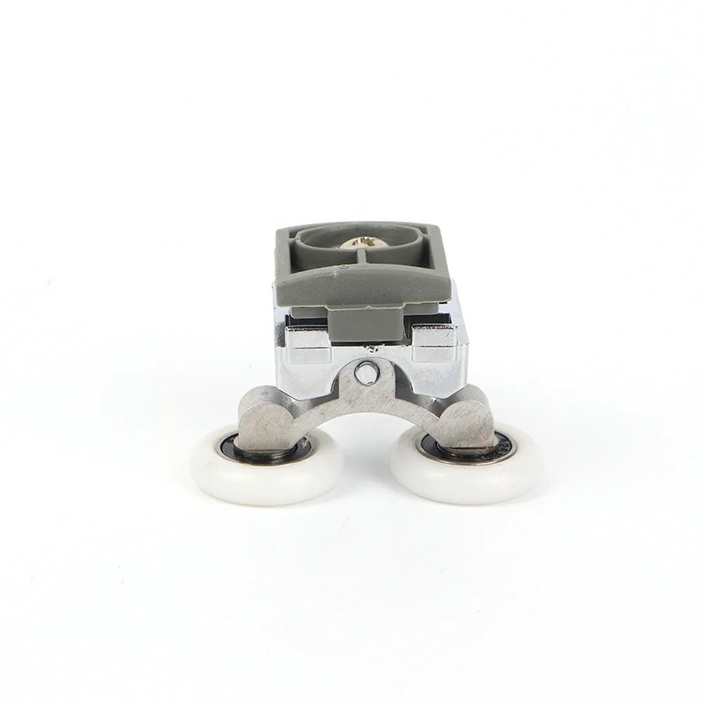 Shower Door Rollers Aluminum Alloy Plated Spring Loaded Double Wheel