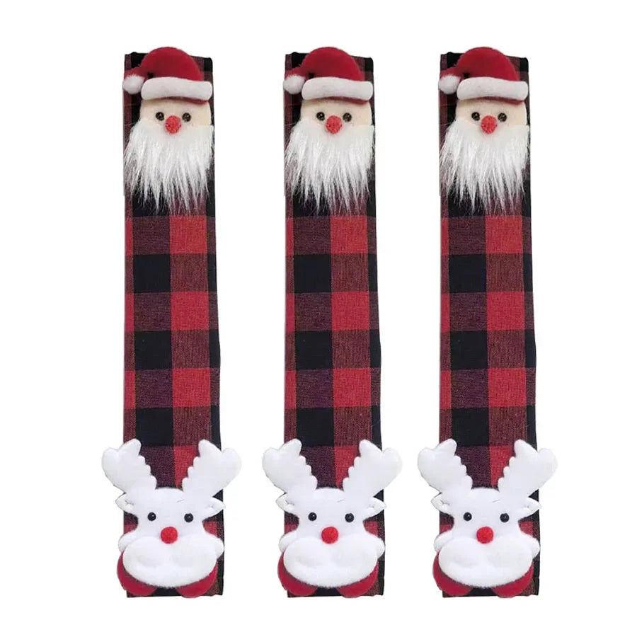 Christmas Fridge Handle Covers | 3D Holiday Designs, 8-Pack