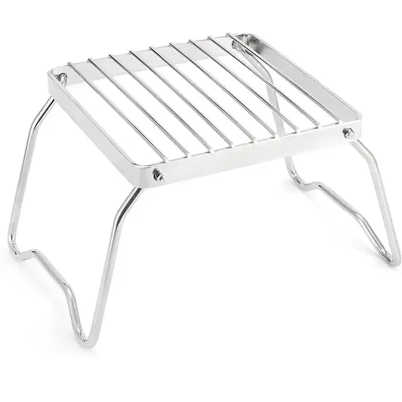 Portable Folding Stainless Steel Camping Stove & BBQ Rack