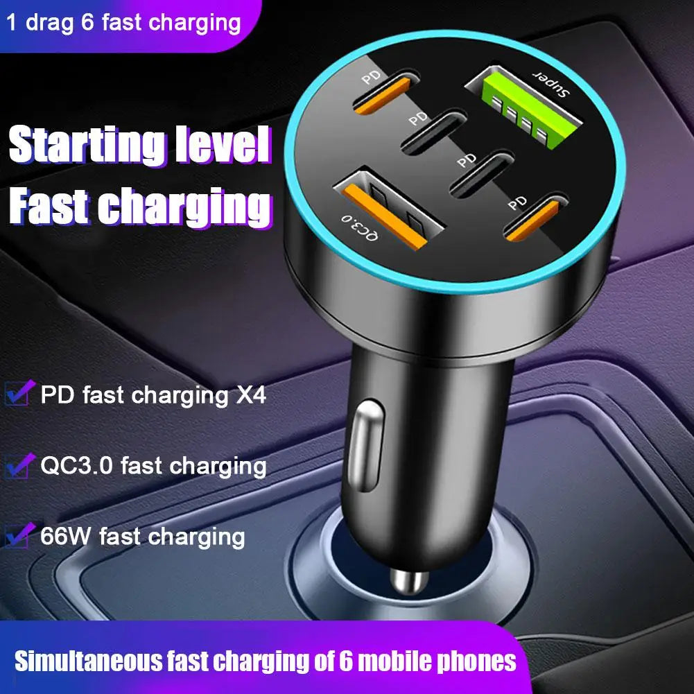 66W USB JMG-PD+QC3.0 Car Digital Display monitoring charger PD Fast Charging Fast Charging Car Mobile Phone Adapter Peaceful Pleasures Health and Wellness