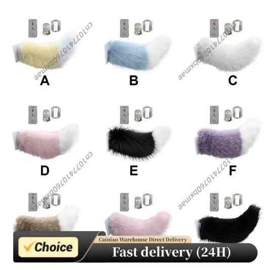 Cute Fuzzy Wagging Moving Tail Rechargeable Car Exterior Decoration Charm with Remote Control for Auto Trunk Bumpe Peaceful Pleasures Health and Wellness