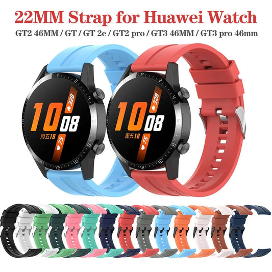 22mm Silicone Replacement Band Strap for Huawei GT2 Smartwatch