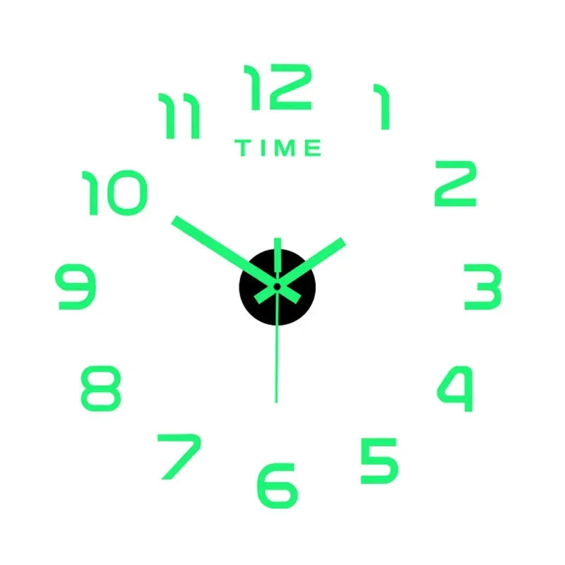 Luminous Decoration Digital Wall Clock Homes DIY Watches Frameless Decoration for Bedroom Families Living Room Stereo Led Peaceful Pleasures Health and Wellness Luminous 40cm