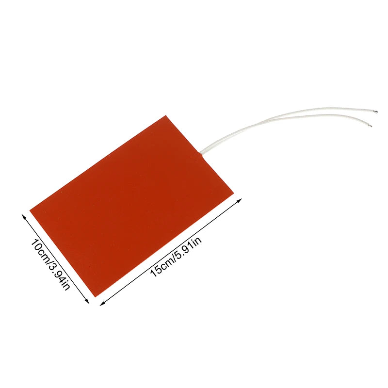 12V 60W Silicone Heating Pad | Flexible Rubber Heat Mat for 3D Printer