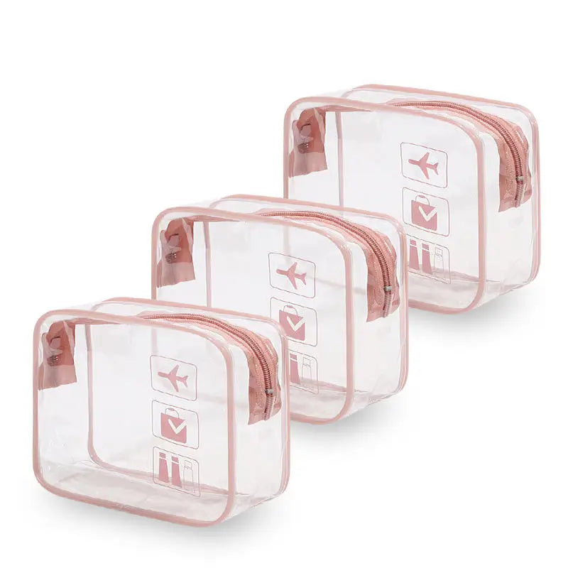 Transparent PVC Makeup Bag for Women Large Capacity Waterproof Handless Travel Toilet Bag Portable Storage Peaceful Pleasures Health and Wellness style H