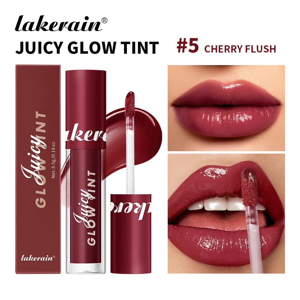 Mirror Lip Stain Lip Glaze Color Long Lasting Shiny Gloss Nude Lipstick Moisturizing Skin Brightening Cosmetics Lips Glosses Peaceful Pleasures Health and Wellness 05 Cherry Flush