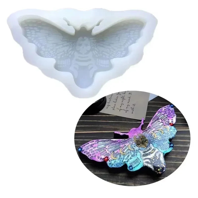 Handmade Creative Shape Moth Keychain Epoxy Resin Mold Necklace