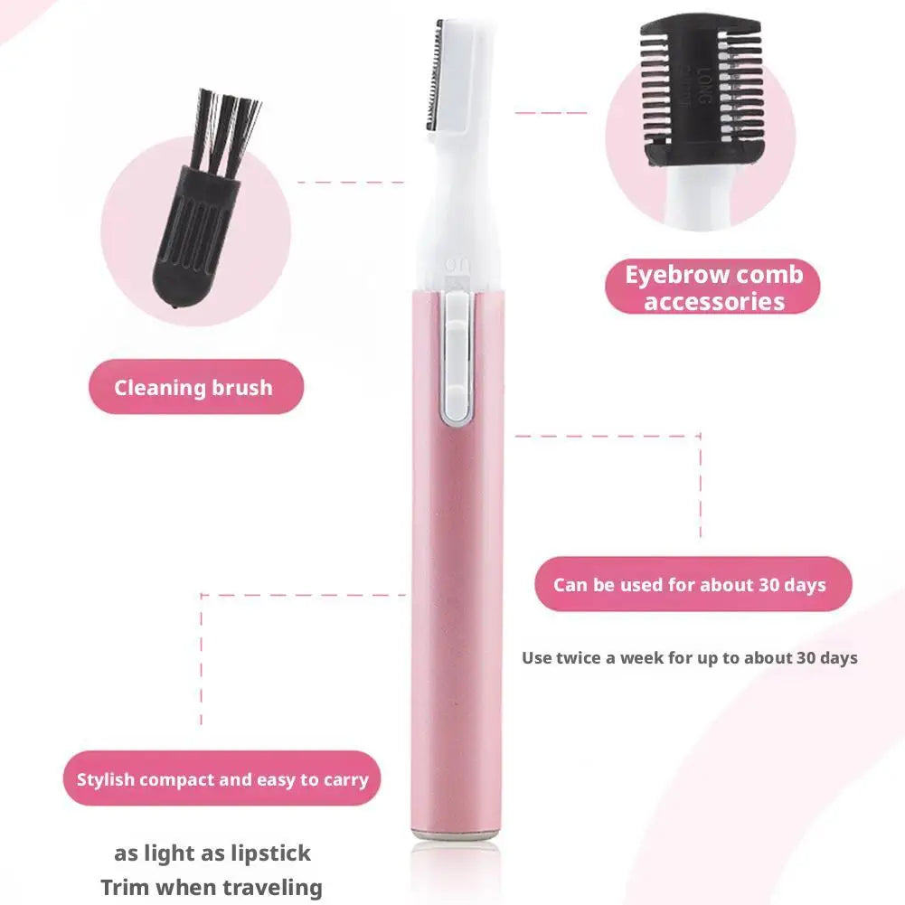 All-in-1 Facial Hair Trimmer with Rinseable Blades for Women, Battery-Powered for Eyebrows, Face Hair, Nose, Ear, Light Grooming Peaceful Pleasures Health and Wellness