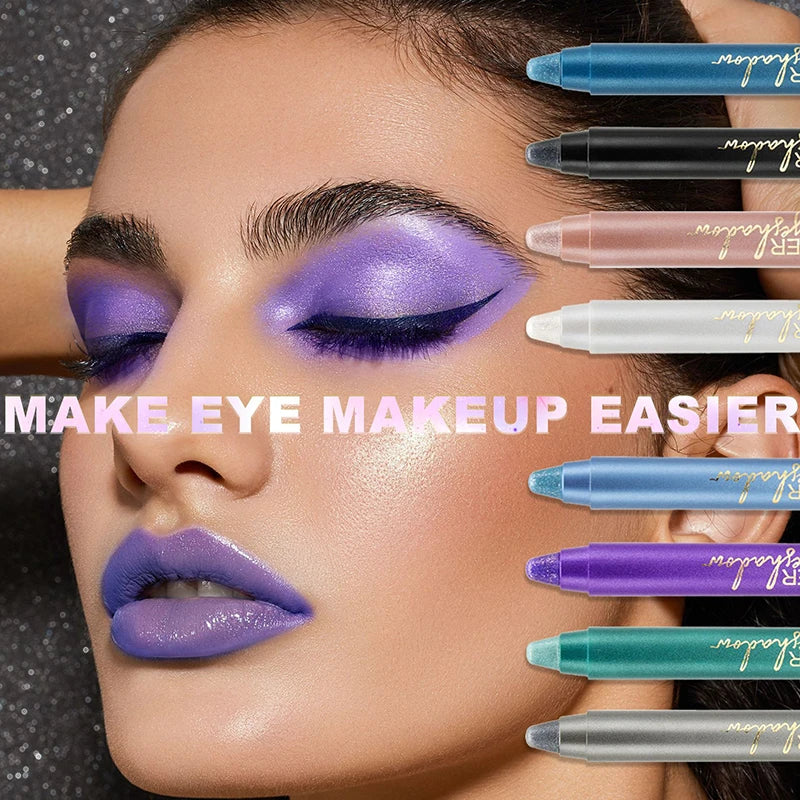 8 color pearl eyeshadow pencil, self-sharpening pencil eyeliner, undercover pencil, does not smudge, waterproof and long-lasting Peaceful Pleasures Health and Wellness