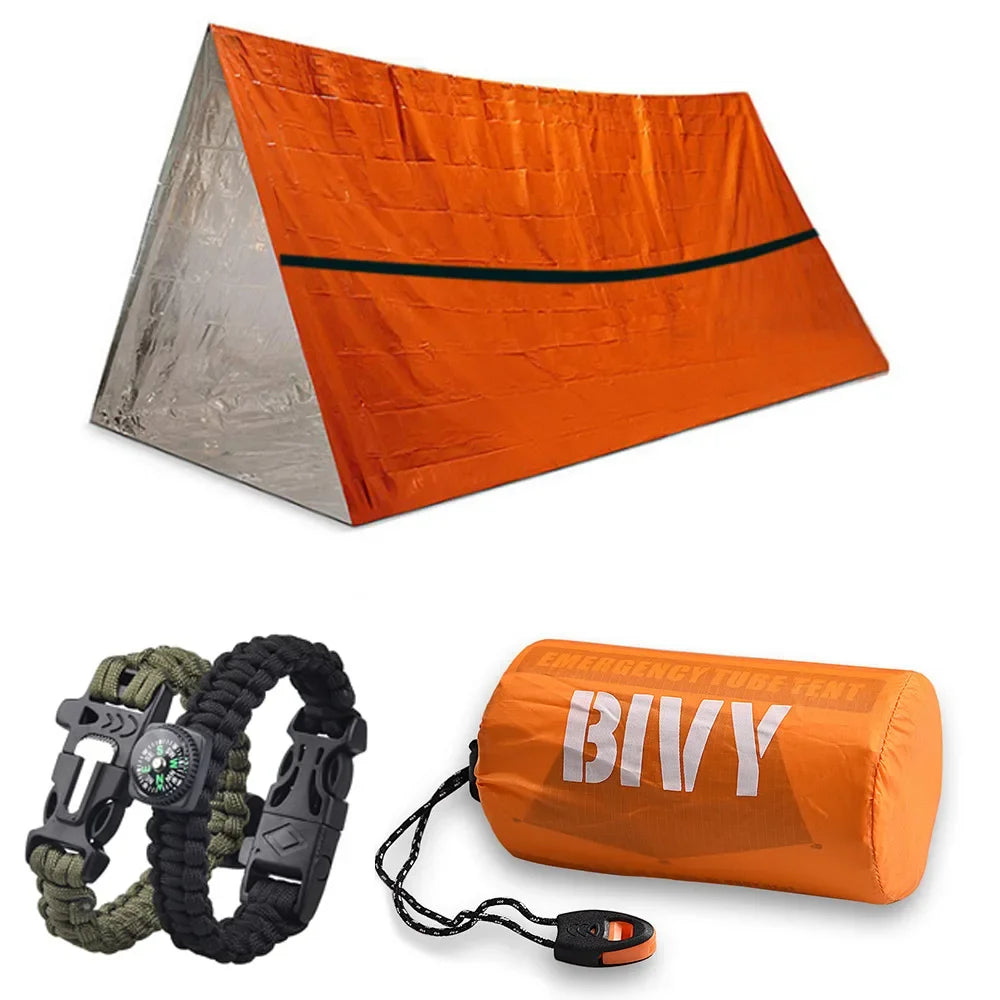 2-Person Emergency Survival Shelter Kit | Bivy Tent & Thermal Blanket Emergency Survival Shelter Peaceful Pleasures Health and Wellness