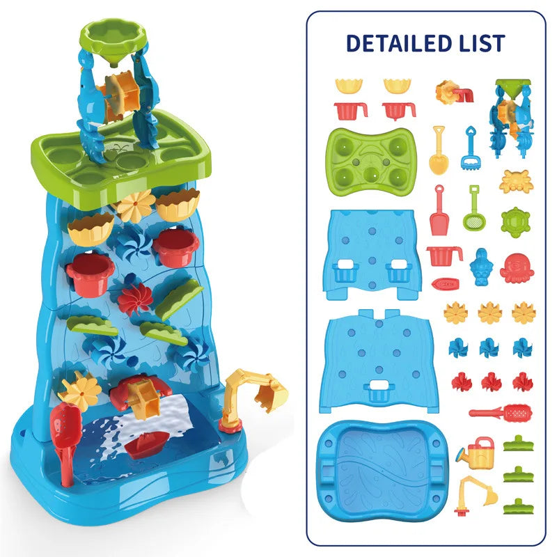 Kids Waterfall Water & Sand Sensory Table | Outdoor Toddler Toy