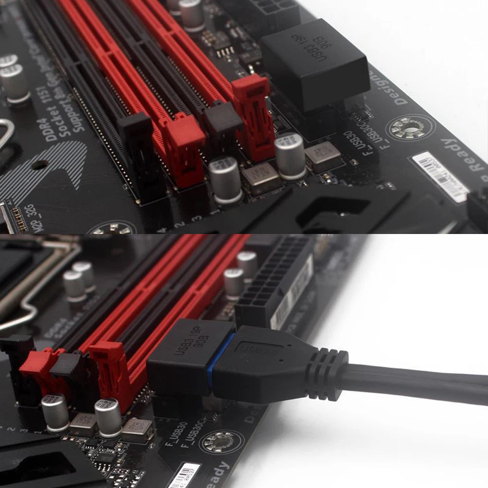 USB 3.0 19P 20P 90 Degree Computer Motherboard Header Adapter Plug-in Converter PC Desktop High Speed Mainboard Connector Plugs Peaceful Pleasures Health and Wellness