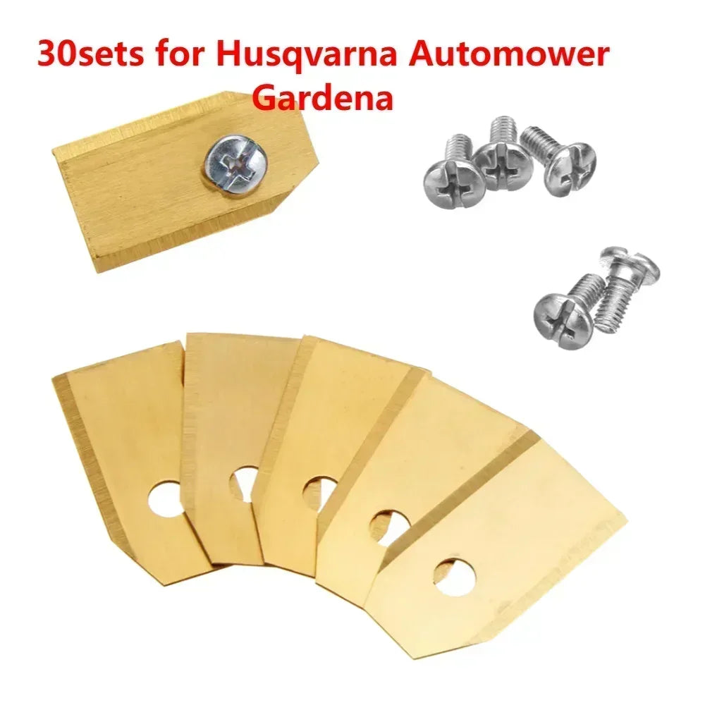 2025 New 30pcs Lawn Mower Cutting Blades W/Screw Kit Replacement for Husqvarna Automower/Gardena Robotic Lawnmower Repair Peaceful Pleasures Health and Wellness