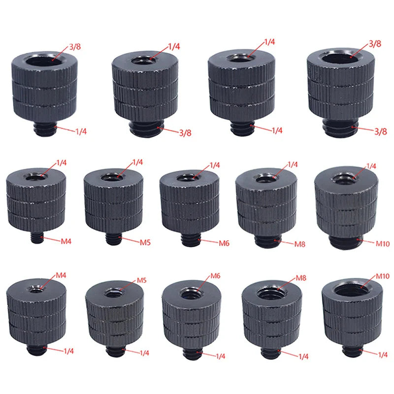 1/4" & 3/8" to M4–M10 Thread Conversion Screw Mount Adapter
