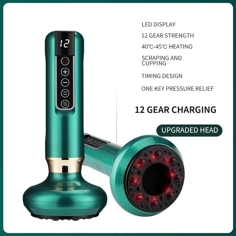 Smart Body Massager Vacuum Suction Device Cellulite Fat Bruning Handheld Chinese Sculpting Heating Cans For Belly Back Massage Peaceful Pleasures Health and Wellness 12 Gears