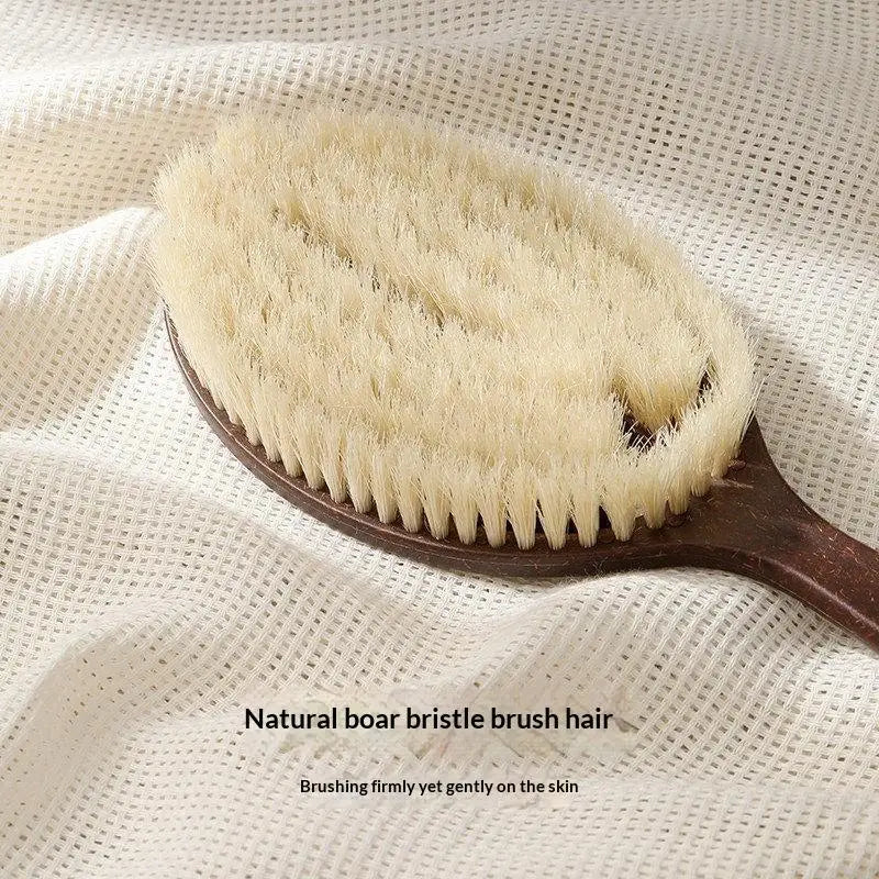 Natural Boar Bristle & Coconut Fiber Long Handle Bath Brush Body Exfoliating Brush Peaceful Pleasures Health and Wellness