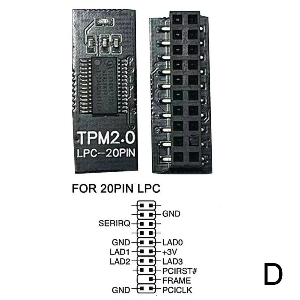 TPM 2.0 Security Module – 12/14/18/20-Pin Multi-Brand Motherboard