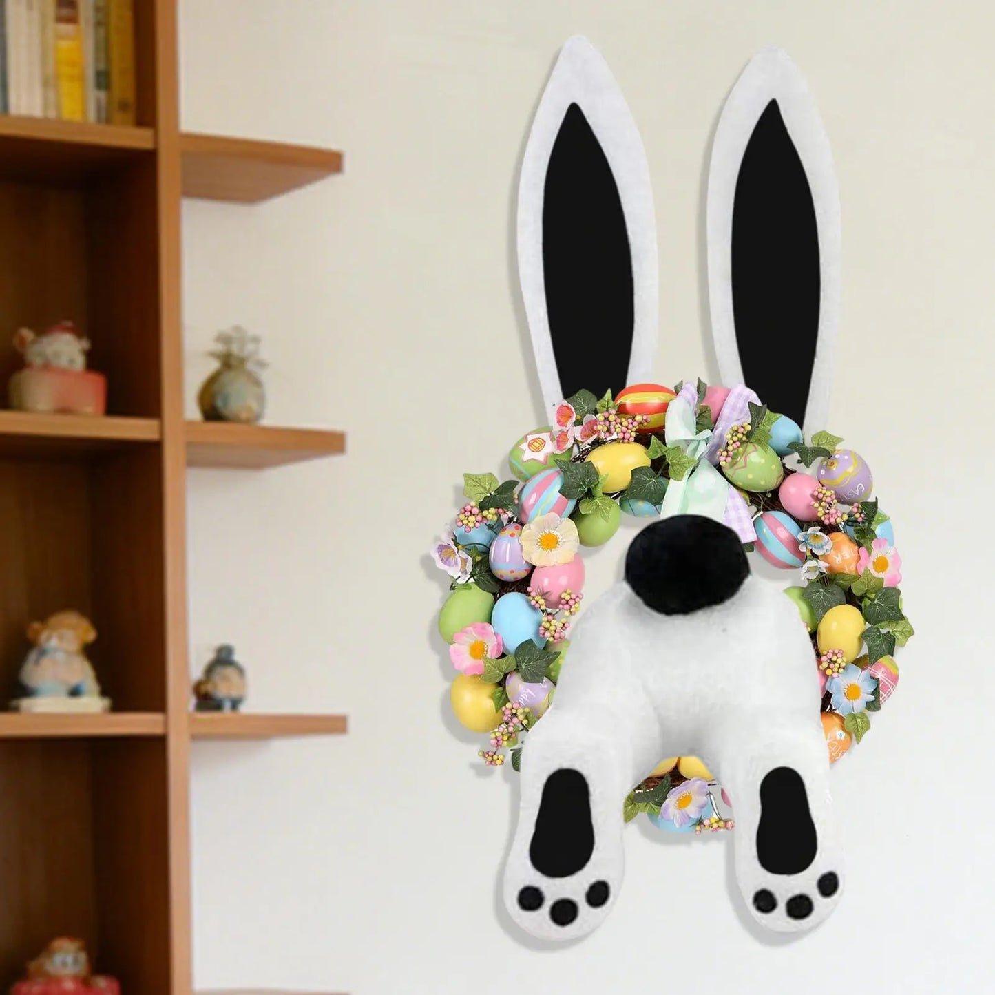 Rabbit Wreath Attachment Welcome Sign Attachment Craft Hangable Easter Front Door Wreath Attachment For Spring Holiday Party Peaceful Pleasures Health and Wellness