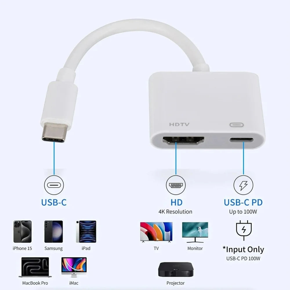 USB-C to HDMI 4K 60Hz Adapter – iPhone, MacBook, Samsung