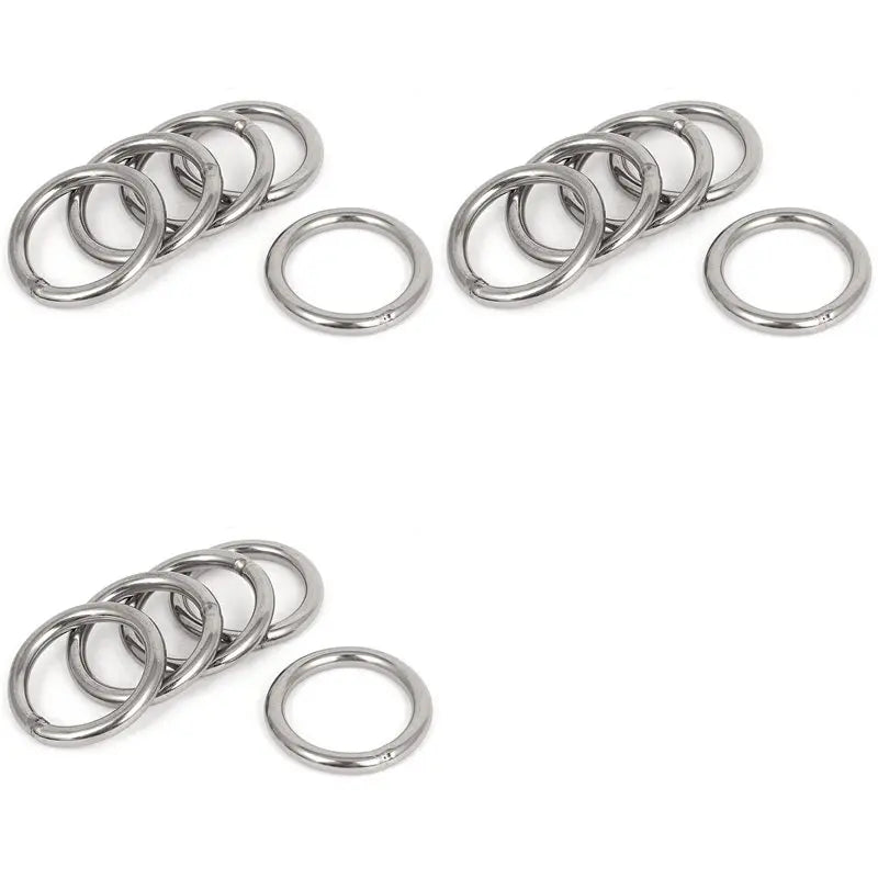 A36T-40Mm X 5Mm Stainless Steel Webbing Strapping Welded O Rings 15 Pcs Peaceful Pleasures Health and Wellness Silver