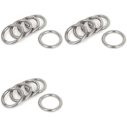 A36T-40Mm X 5Mm Stainless Steel Webbing Strapping Welded O Rings 15 Pcs Peaceful Pleasures Health and Wellness Silver