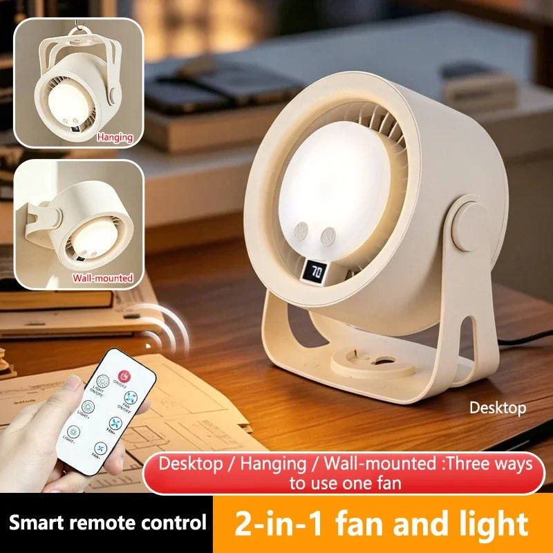 Lenovo Silent Turbo Desk Fan Wall Mounted Fan High Speed Rechargeable RGB Night Light Remote Control for Home Outdoor Kitchen Peaceful Pleasures Health and Wellness