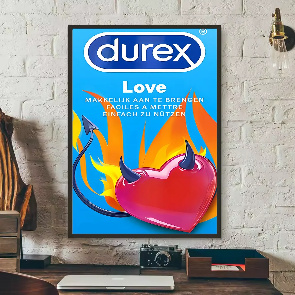 Retro Condom Brand HD Poster | PVC Waterproof Wall Art Wall Art Poster Peaceful Pleasures Health and Wellness z5 40X50cmNoframe