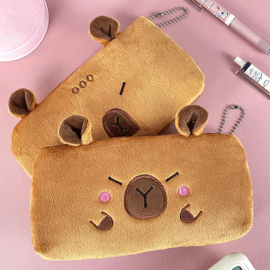 Capybara Plush Pencil Case – Cute Large Capacity Stationery Bag Plush Pencil Case Oasis Select