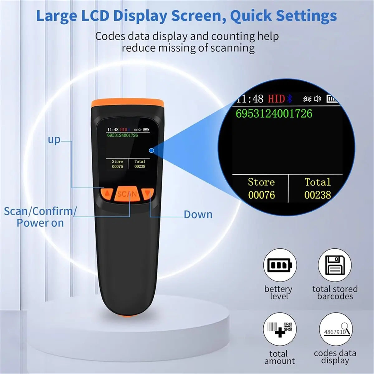 Wireless 2D Bluetooth Barcode Scanner – QR & Inventory Reader Peaceful Pleasures Health and Wellness
