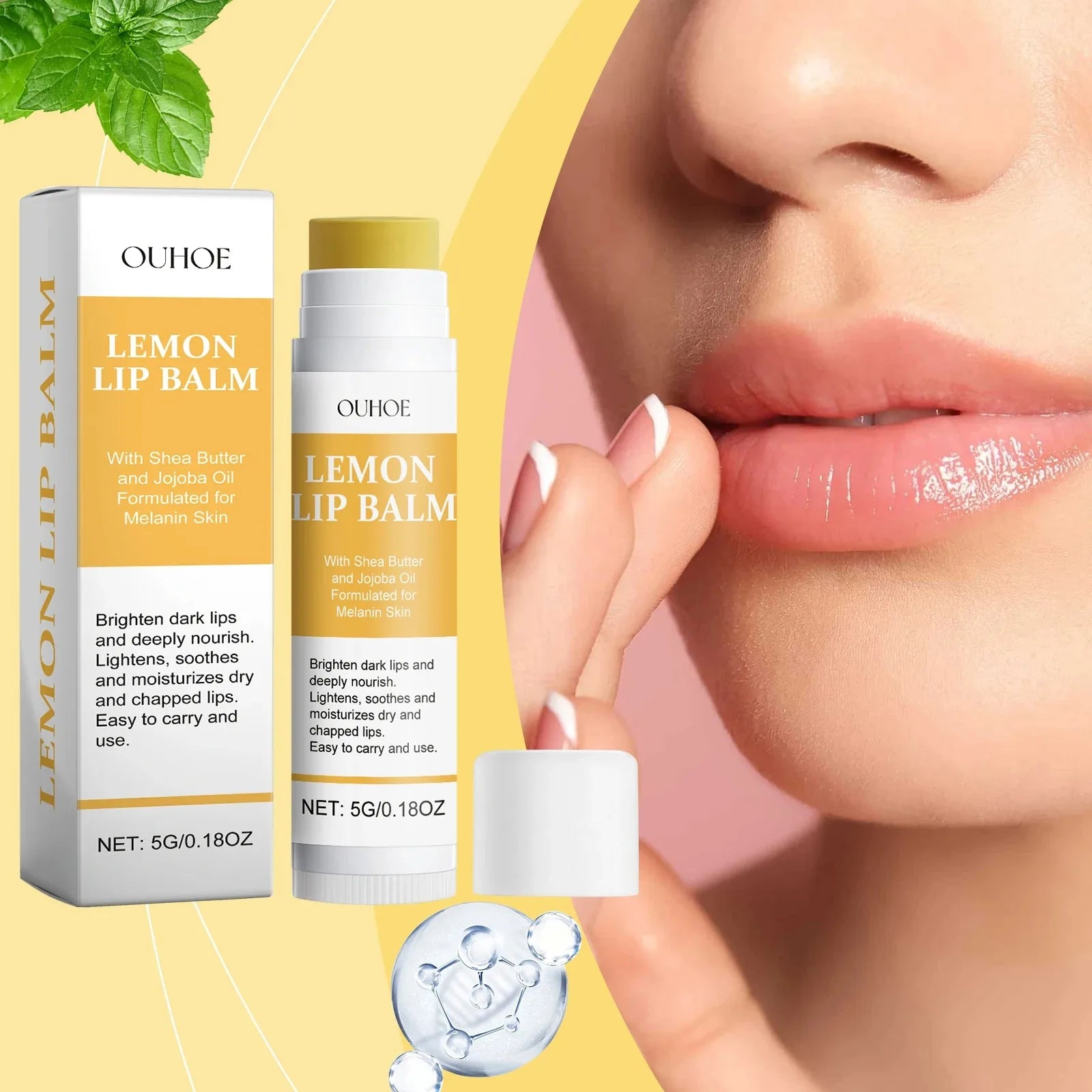 Lemon Ginger Lip Balm Turmeric Dark Melanin Remove Mask Gloss Oil Exfoliating Clean Improve Dullness Moisturizer Lip Balm Care Peaceful Pleasures Health and Wellness